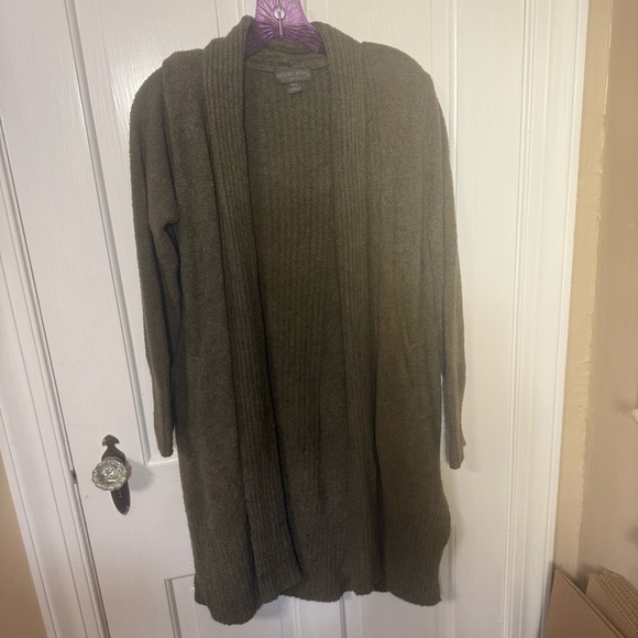 Barefoot Dreams Cozychic Lite Cardigan Large Olive Green - Picture 1 of 6